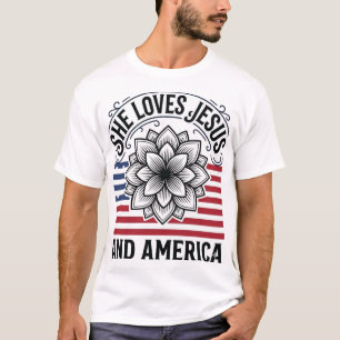 Patriotic Christian Flower Vintage T-Shirt