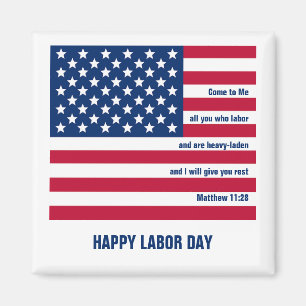 Patriotic Christian USA HAPPY LABOR DAY Magnet