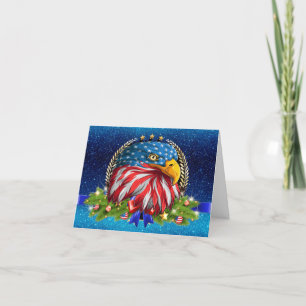 Patriotic Christmas American Eagle Note Card