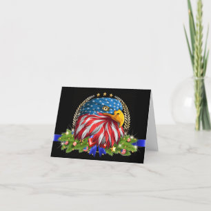Patriotic Christmas American Eagle Note Card
