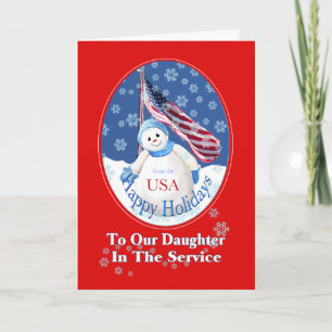 Patriotic Christmas Card for Daughter in Military