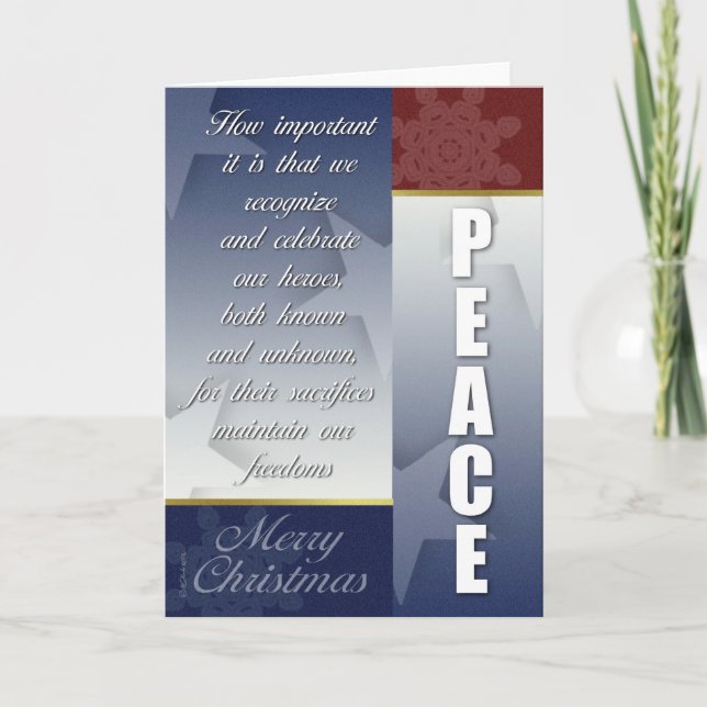 Patriotic CHristmas card with Snowflakes (Front)