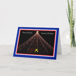 Patriotic Christmas Card with Yellow Ribbon