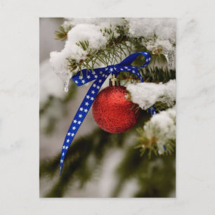 Patriotic Christmas Holiday Postcard