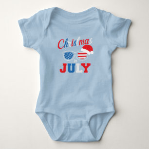 Patriotic Christmas July unisex Baby Bodysuit