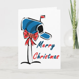 Patriotic Christmas Mailbox Holiday Card