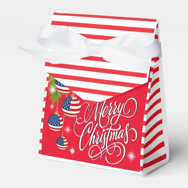 Patriotic Christmas - See Back  Favour Box (Front Side)