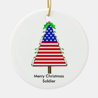 Patriotic Christmas Tree Ornament for Soldier