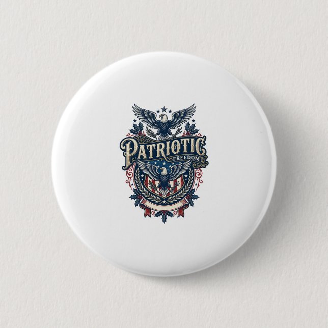 Patriotic Christmas Vector Graphic Tee (2) 6 Cm Round Badge (Front)