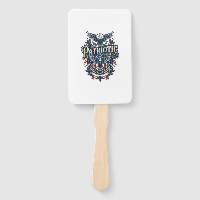 Patriotic Christmas Vector Graphic Tee (2) Hand Fan (Front)