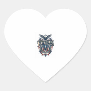 Patriotic Christmas Vector Graphic Tee (2) Heart Sticker