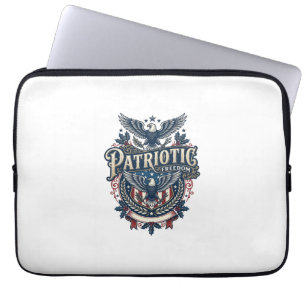 Patriotic Christmas Vector Graphic Tee (2) Laptop Sleeve