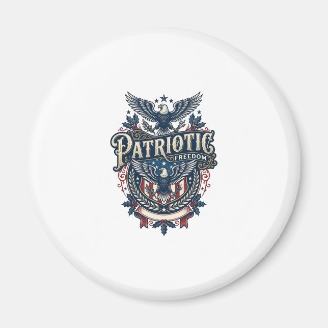 Patriotic Christmas Vector Graphic Tee (2) Magnet (Front)