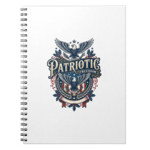 Patriotic Christmas Vector Graphic Tee (2) Notebook