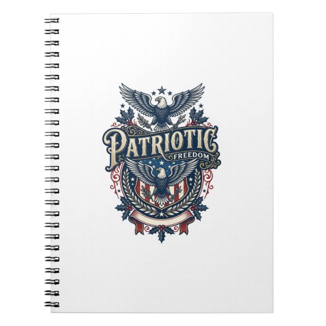 Patriotic Christmas Vector Graphic Tee (2) Notebook (Front)