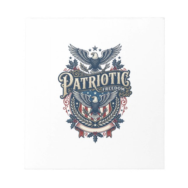 Patriotic Christmas Vector Graphic Tee (2) Notepad (Front)