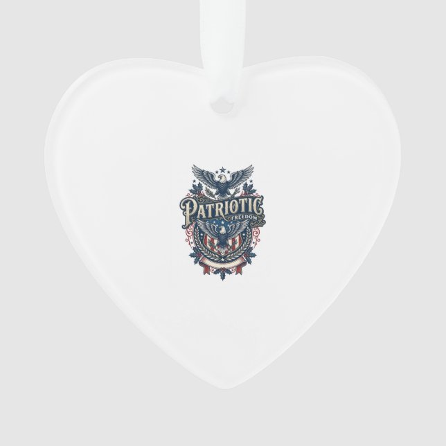 Patriotic Christmas Vector Graphic Tee (2) Ornament (Front)