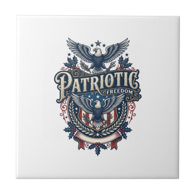 Patriotic Christmas Vector Graphic Tee (2) Tile (Front)
