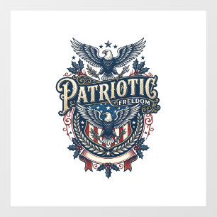 Patriotic Christmas Vector Graphic Tee (2) Window Cling