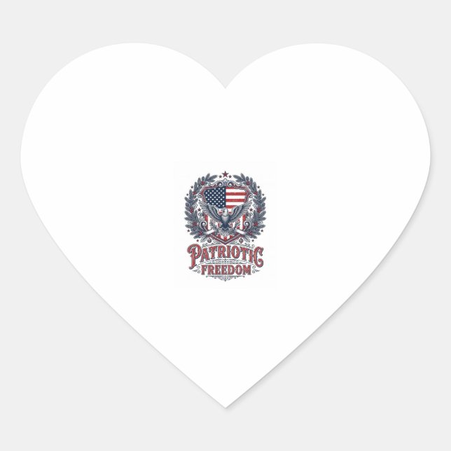 Patriotic Christmas Vector Graphic Tee Heart Sticker (Front)