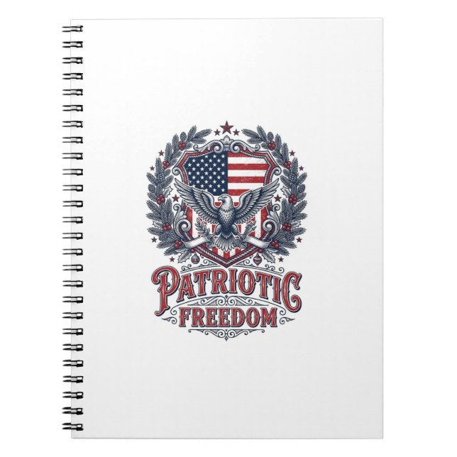 Patriotic Christmas Vector Graphic Tee Notebook (Front)