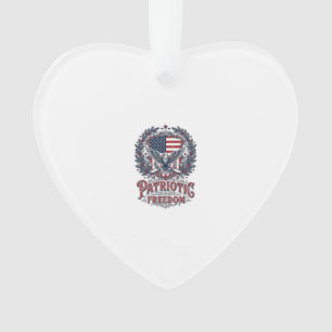 Patriotic Christmas Vector Graphic Tee Ornament