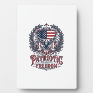 Patriotic Christmas Vector Graphic Tee Plaque