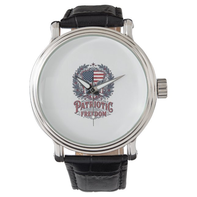 Patriotic Christmas Vector Graphic Tee Watch (Front)