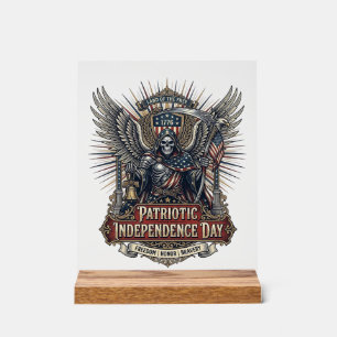 Patriotic Chrome Reaper Dark Patriot Skeleton & Re Acrylic Sign