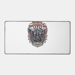 Patriotic Chrome Reaper Dark Patriot Skeleton & Re Desk Mat