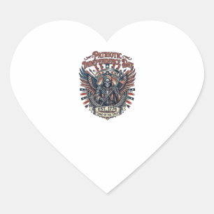 Patriotic Chrome Reaper Dark Patriot Skeleton & Re Heart Sticker