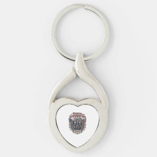 Patriotic Chrome Reaper Dark Patriot Skeleton & Re Key Ring