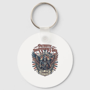 Patriotic Chrome Reaper Dark Patriot Skeleton & Re Key Ring