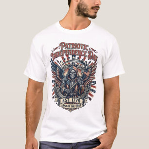 Patriotic Chrome Reaper Dark Patriot Skeleton & Re T-Shirt