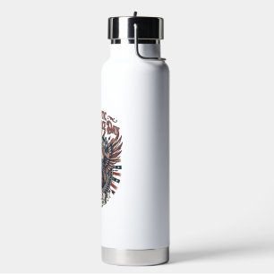 Patriotic Chrome Reaper Dark Patriot Skeleton & Re Water Bottle