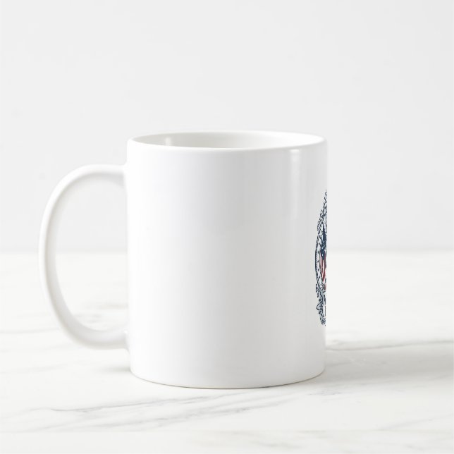 Patriotic Church Camp Vector Graphic Tee Coffee Mug (Left)