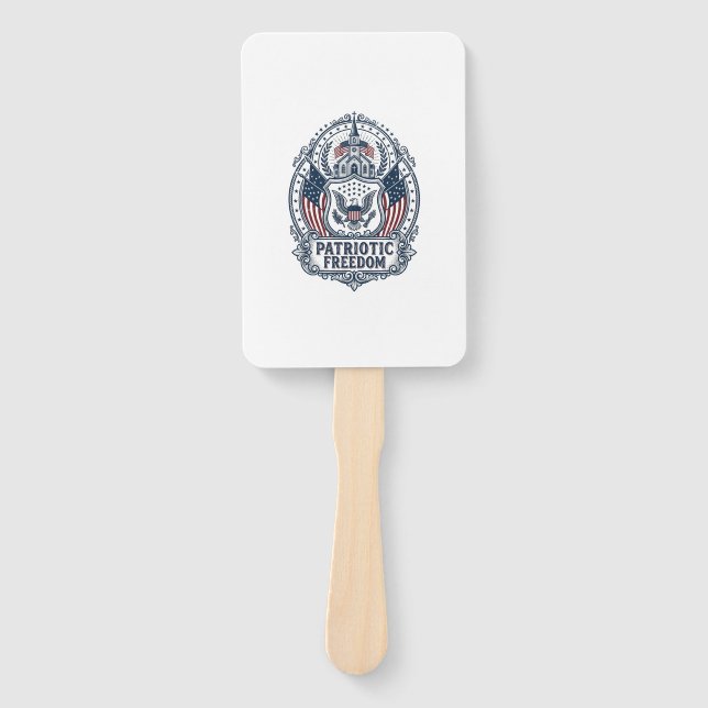Patriotic Church Camp Vector Graphic Tee Hand Fan (Front)