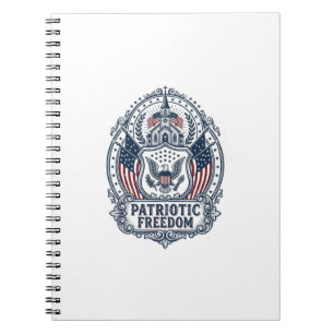 Patriotic Church Camp Vector Graphic Tee Notebook