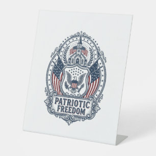 Patriotic Church Camp Vector Graphic Tee Pedestal Sign