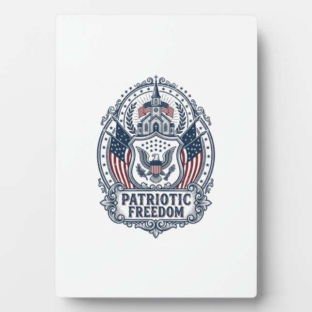 Patriotic Church Camp Vector Graphic Tee Plaque (Front)