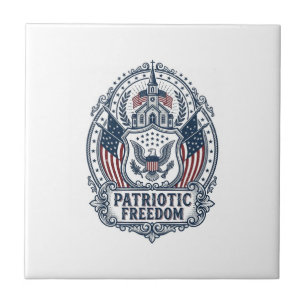 Patriotic Church Camp Vector Graphic Tee Tile