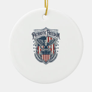 Patriotic City Pride Series Vector Graphic Tee Ceramic Tree Decoration