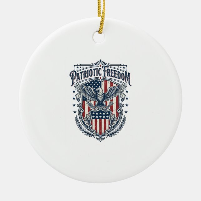 Patriotic City Pride Series Vector Graphic Tee Ceramic Tree Decoration (Front)