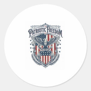 Patriotic City Pride Series Vector Graphic Tee Classic Round Sticker