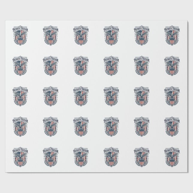 Patriotic City Pride Series Vector Graphic Tee Wrapping Paper (Flat)