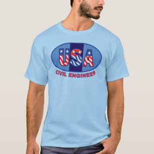 Patriotic Civil Engineer T-Shirt
