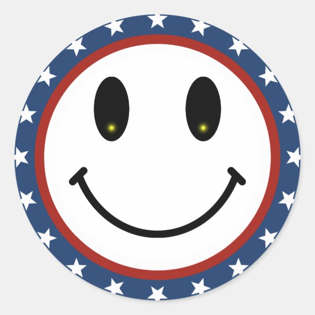 Patriotic Classic Round Sticker (Front)