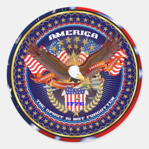 Patriotic Classic Round Sticker