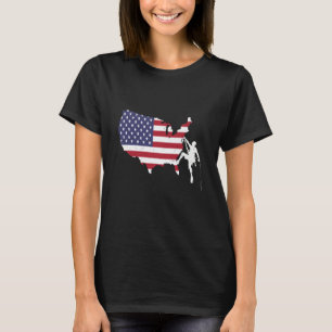 Patriotic Climber Bouldering and Rock Climbing Ame T-Shirt
