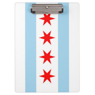 Patriotic Clipboard with flag of Chicago City, USA